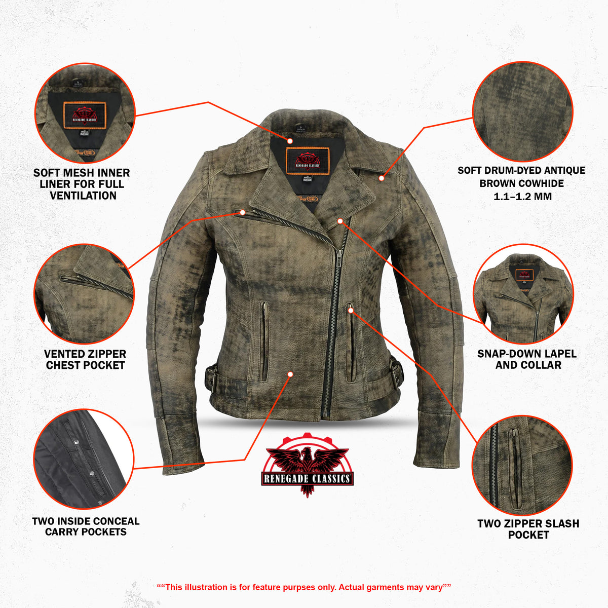 Shen™ Women's Leather Motorcycle Jacket