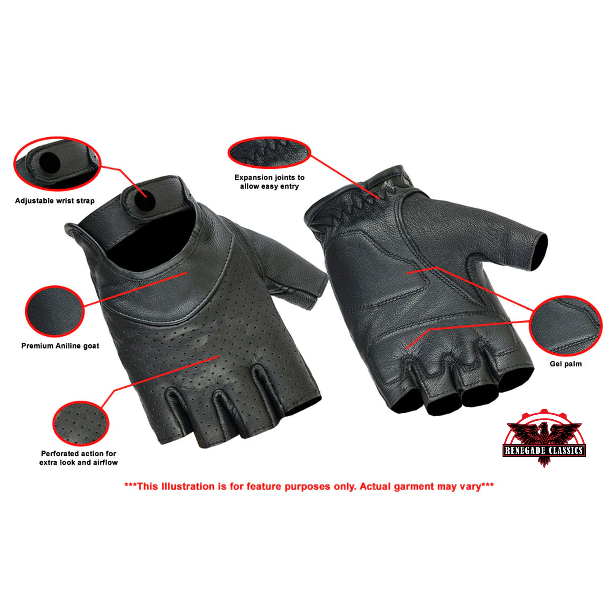 Shivered™ womens leather fingerless gloves