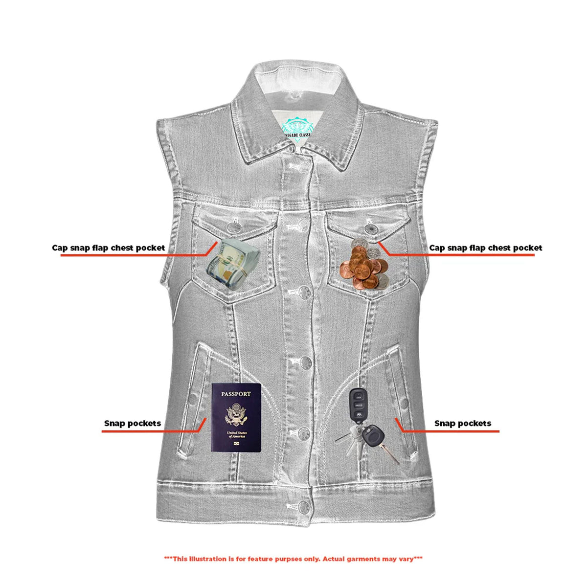 Sierra™ Womens Denim Motorcycle Vest