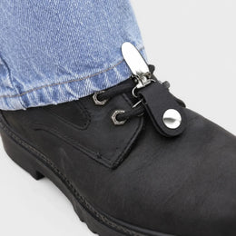 Silver Round Concho Boot Clips