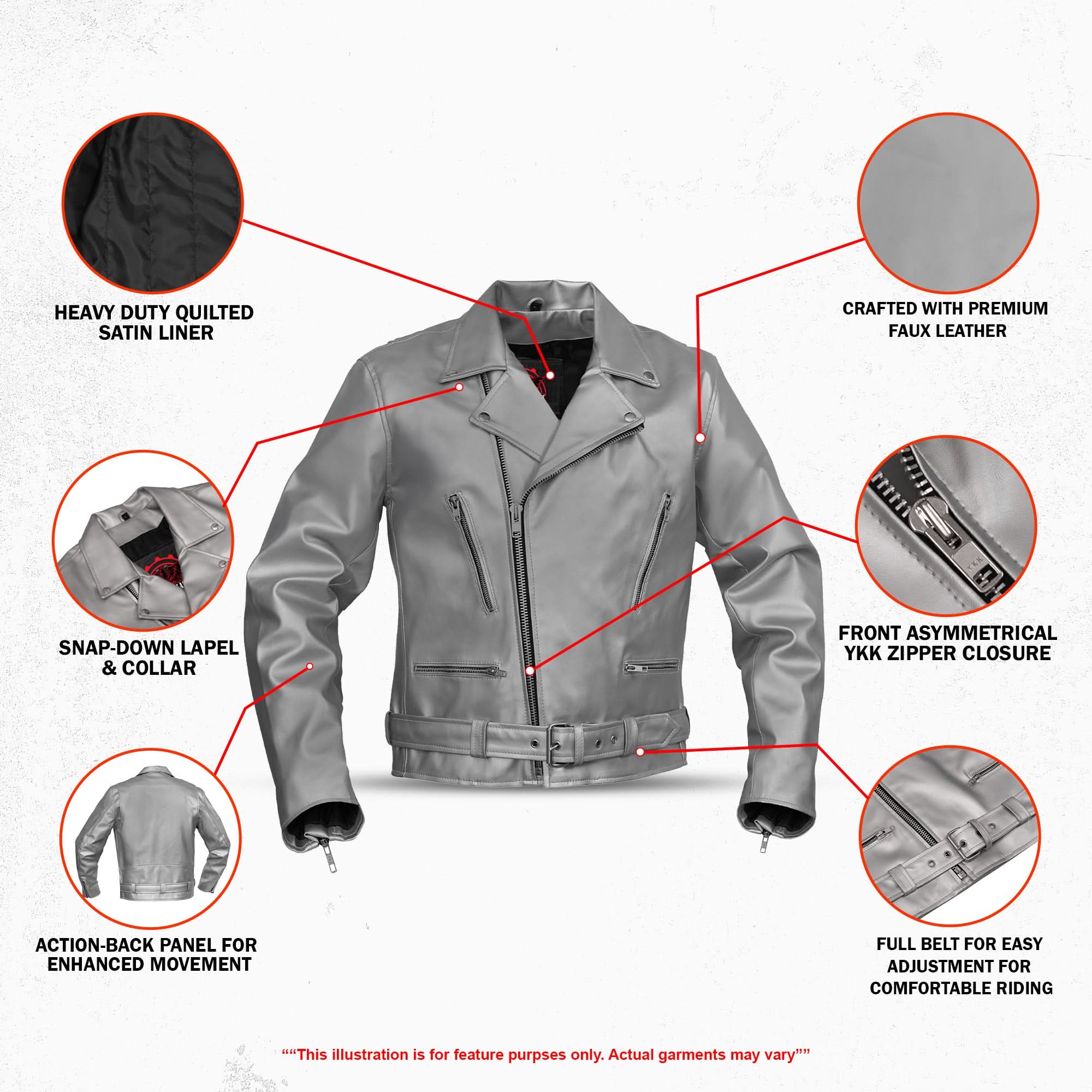 Iron Phantom™ Men’s Faux Leather Motorcycle Jacket