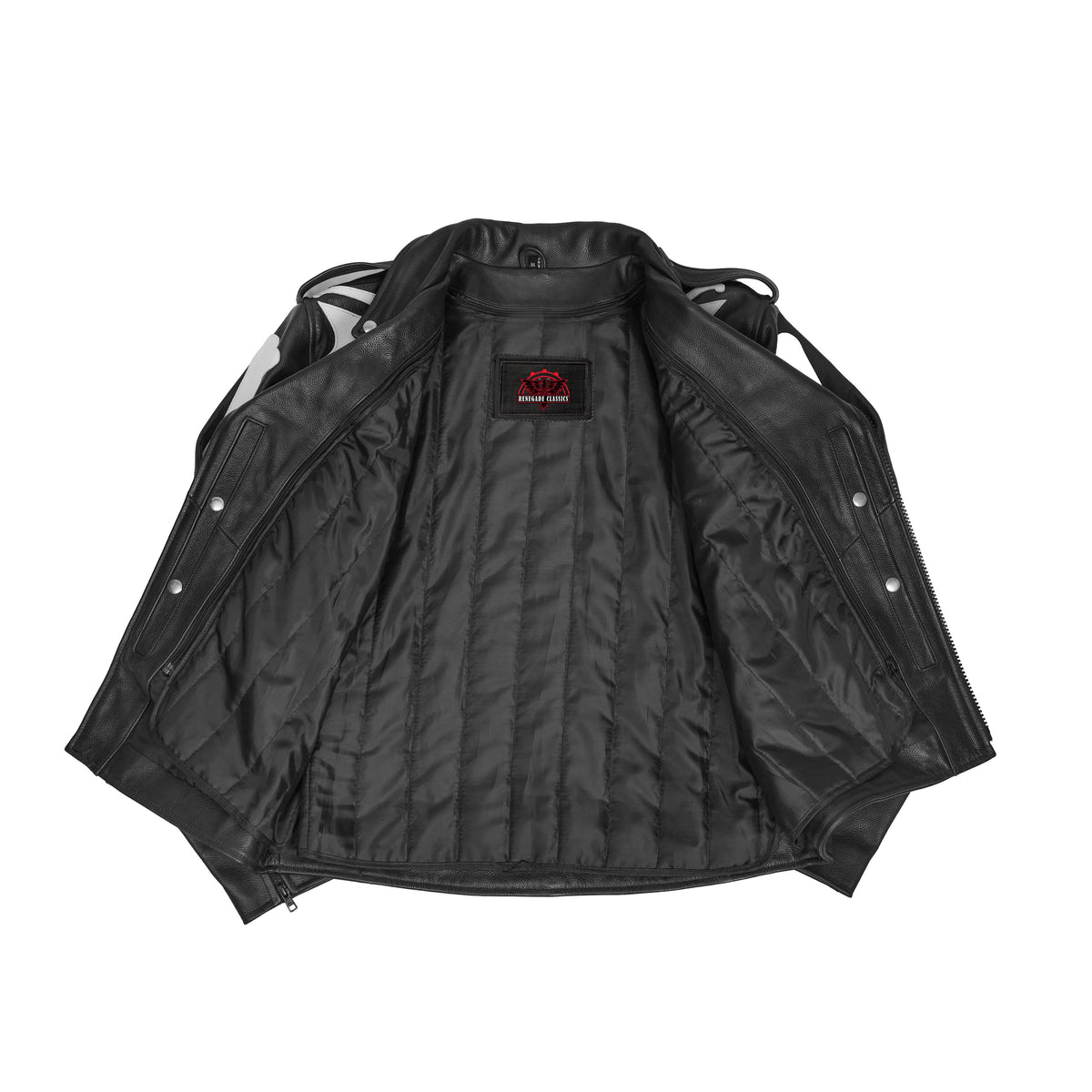 SkullBone Men’s Leather Motorcycle Jacket