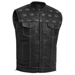 Dustin Mens Leather Motorcycle Vest