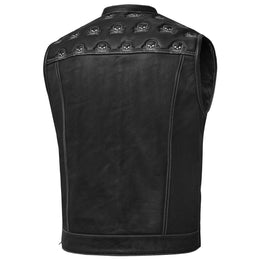 Dustin Mens Leather Motorcycle Vest
