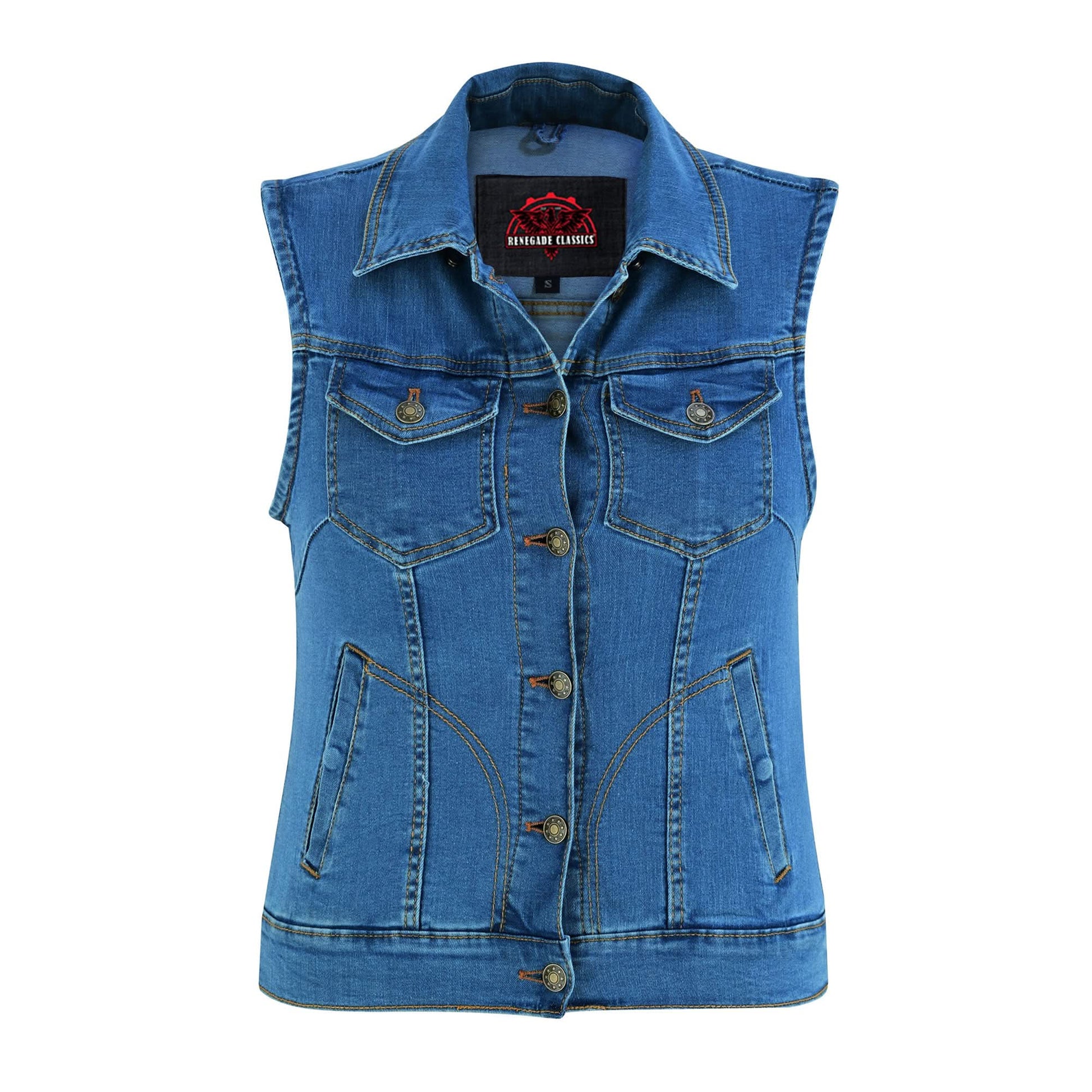 Skyline Blue womens denim vest 5