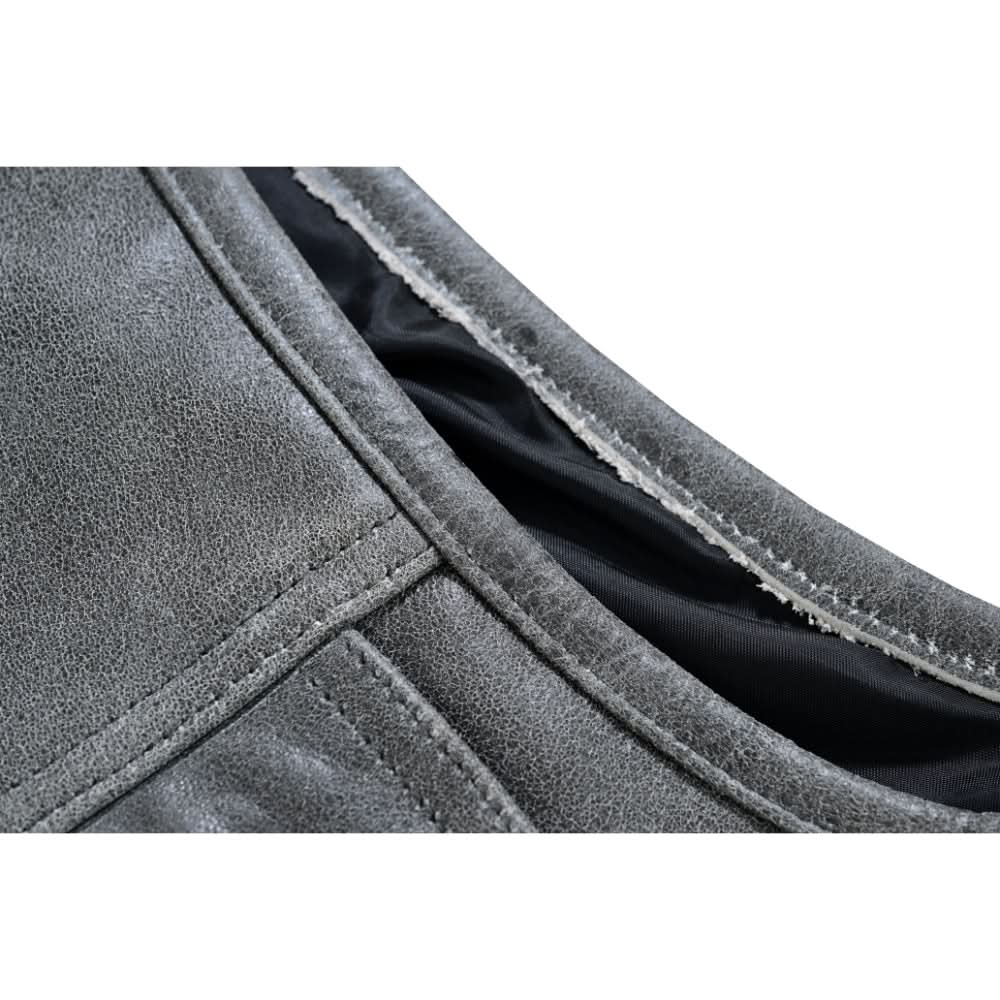 Slate Mens Leather Motorcycle Vest
