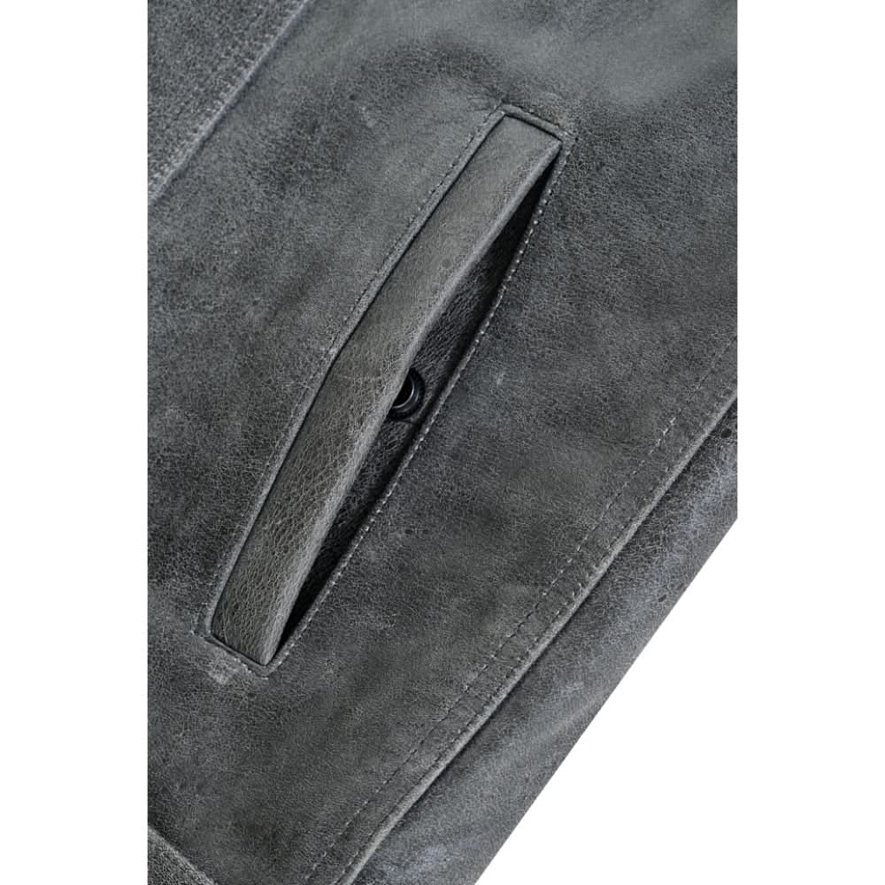 Slate Mens Leather Motorcycle Vest