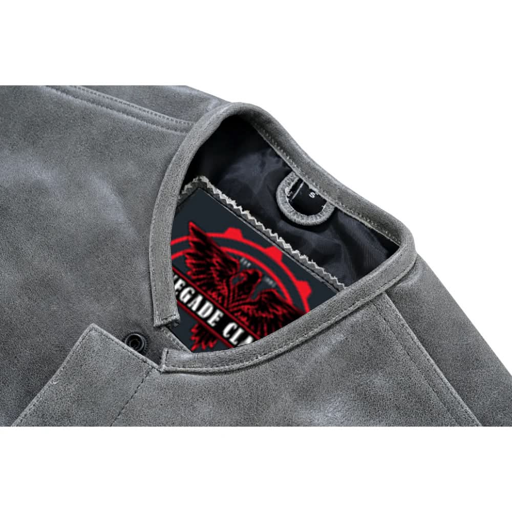 Slate Mens Leather Motorcycle Vest