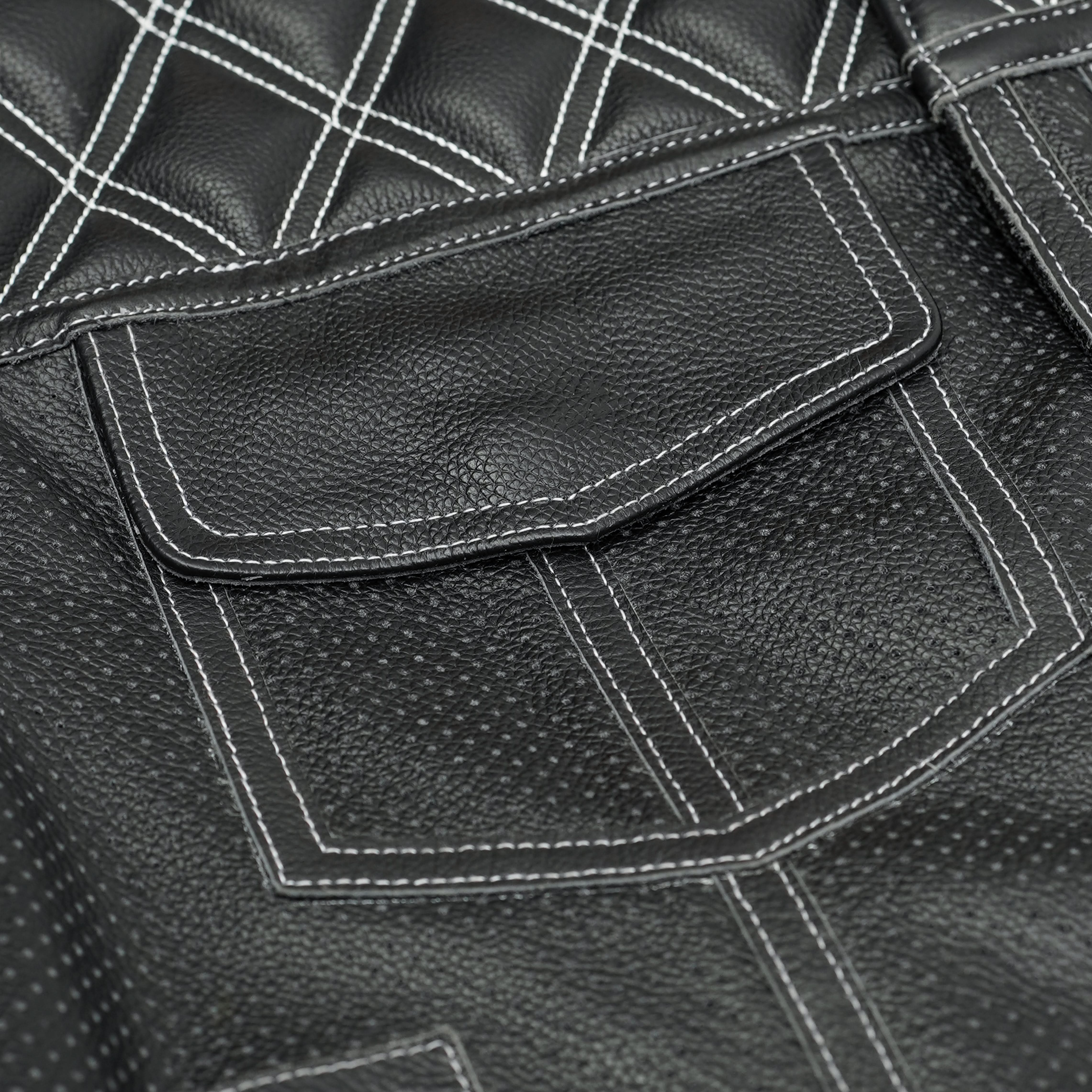 Hudson Lowcut Mens Leather Motorcycle Vest