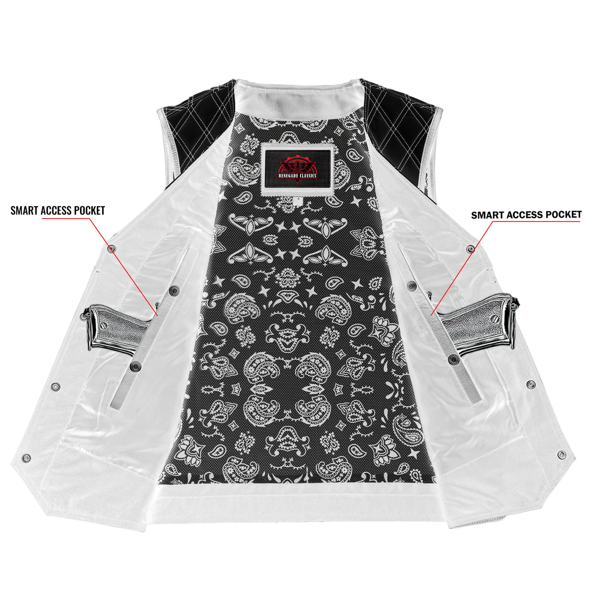 Splitline Mens Leather Motorcycle Vest