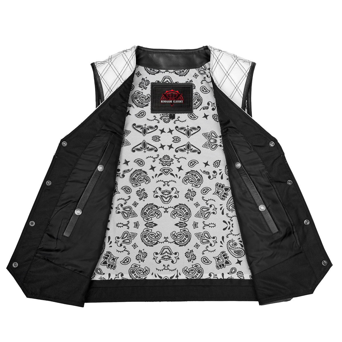 Splitline Mens Leather Motorcycle Vest