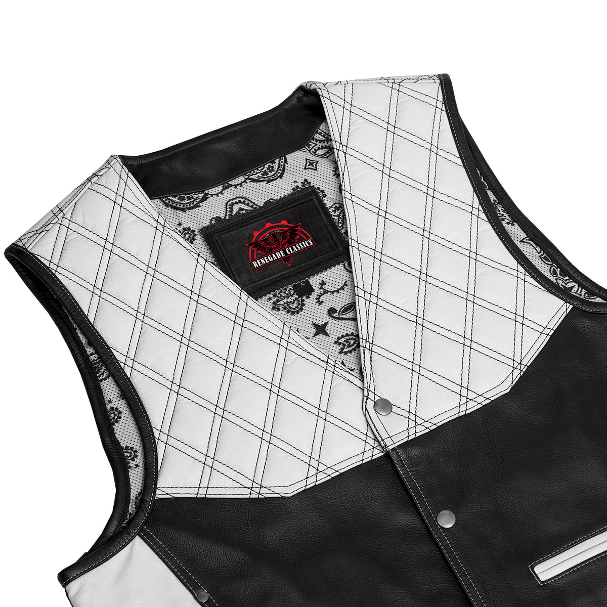 Splitline Mens Leather Motorcycle Vest