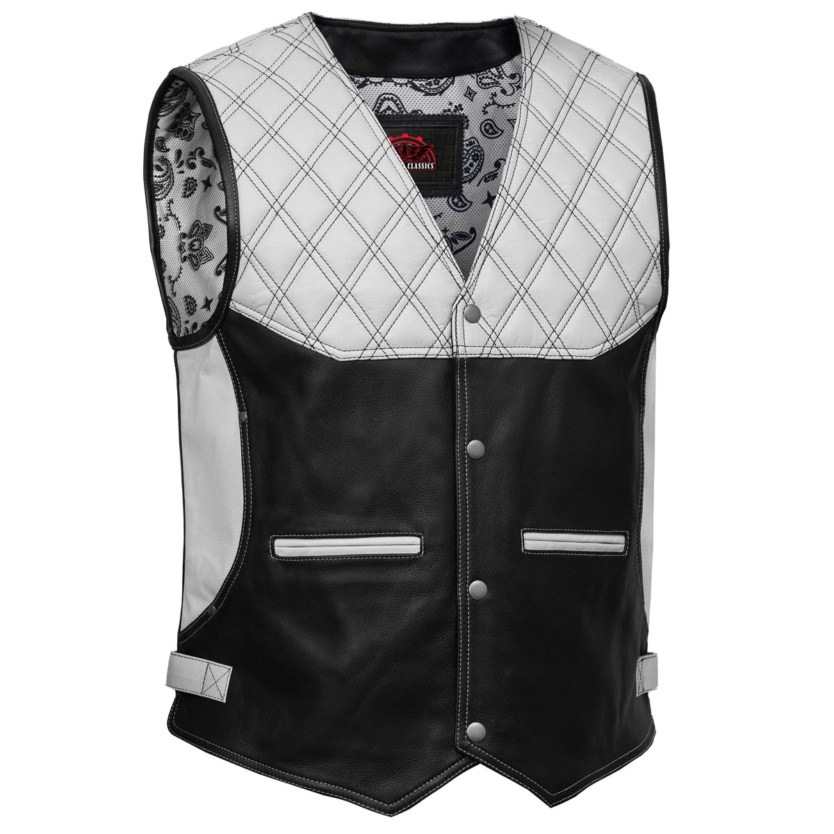Splitline Mens Leather Motorcycle Vest