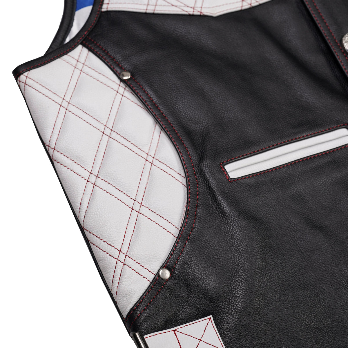 Star-Dusted Mens Leather Motorcycle Vest
