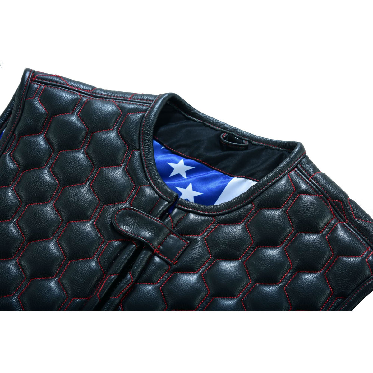 Star-Spangled Mens Motorcycle Leather Vest