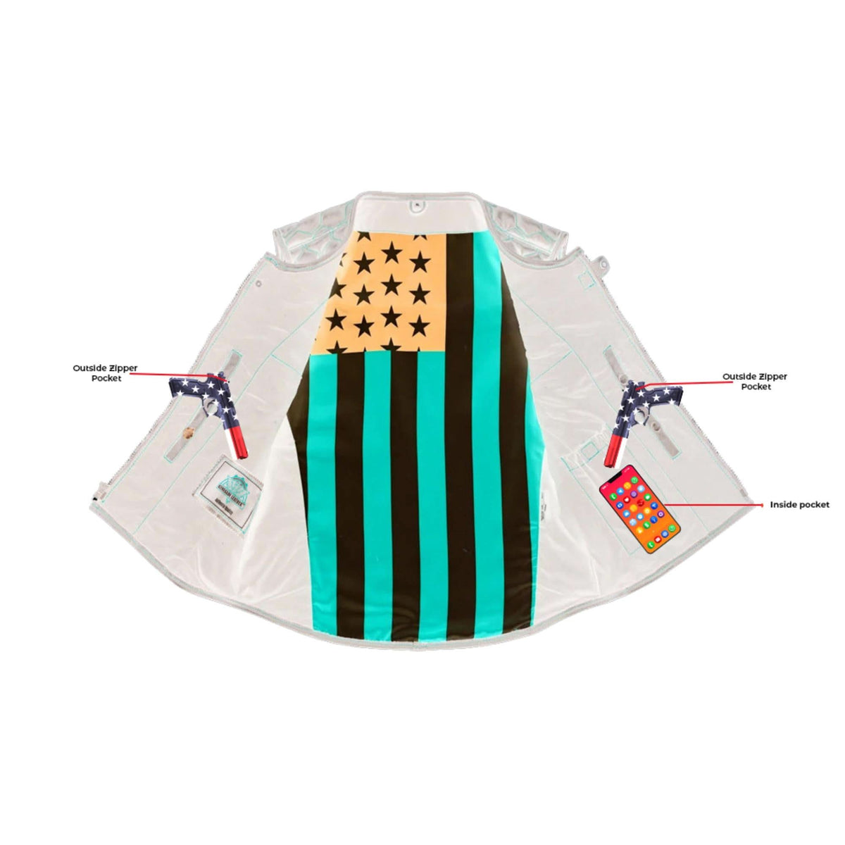 Star-Spangled Mens Motorcycle Leather Vest