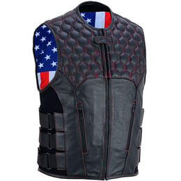 Star-Spangled Mens Motorcycle Leather Vest