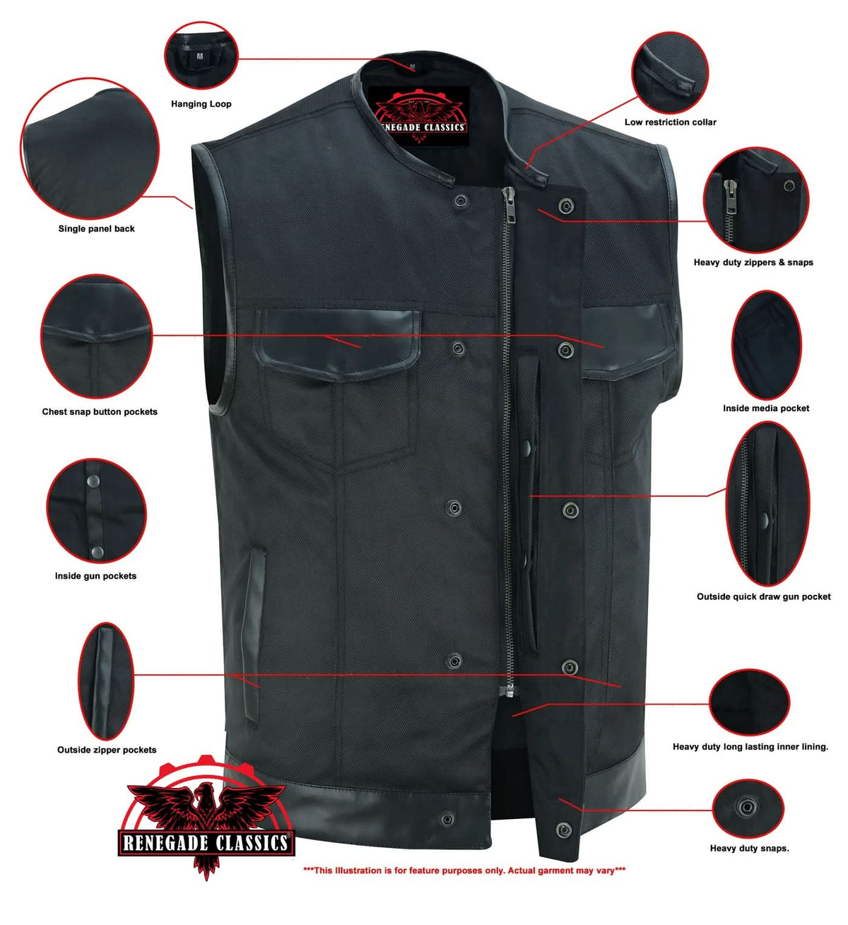Starfuse Mens Textile Motorcycle Vest