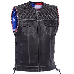 Throtlex Mens Leather Motorcycle Vest