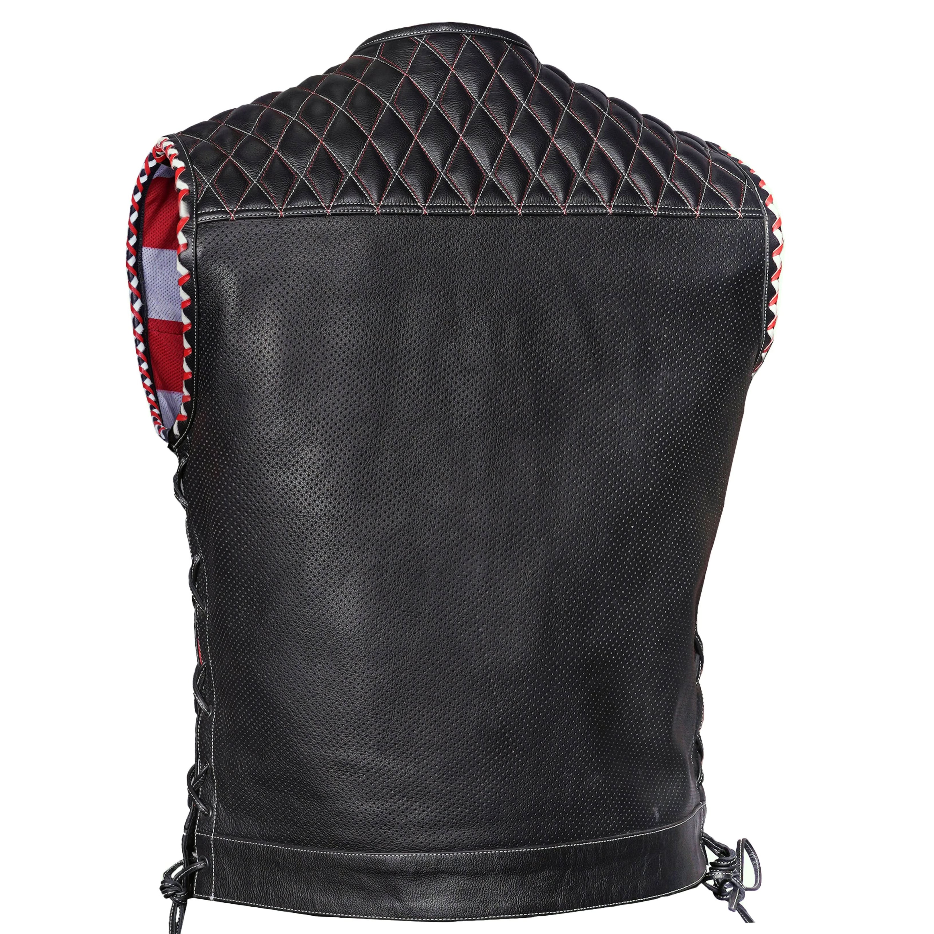Throtlex Mens Leather Motorcycle Vest