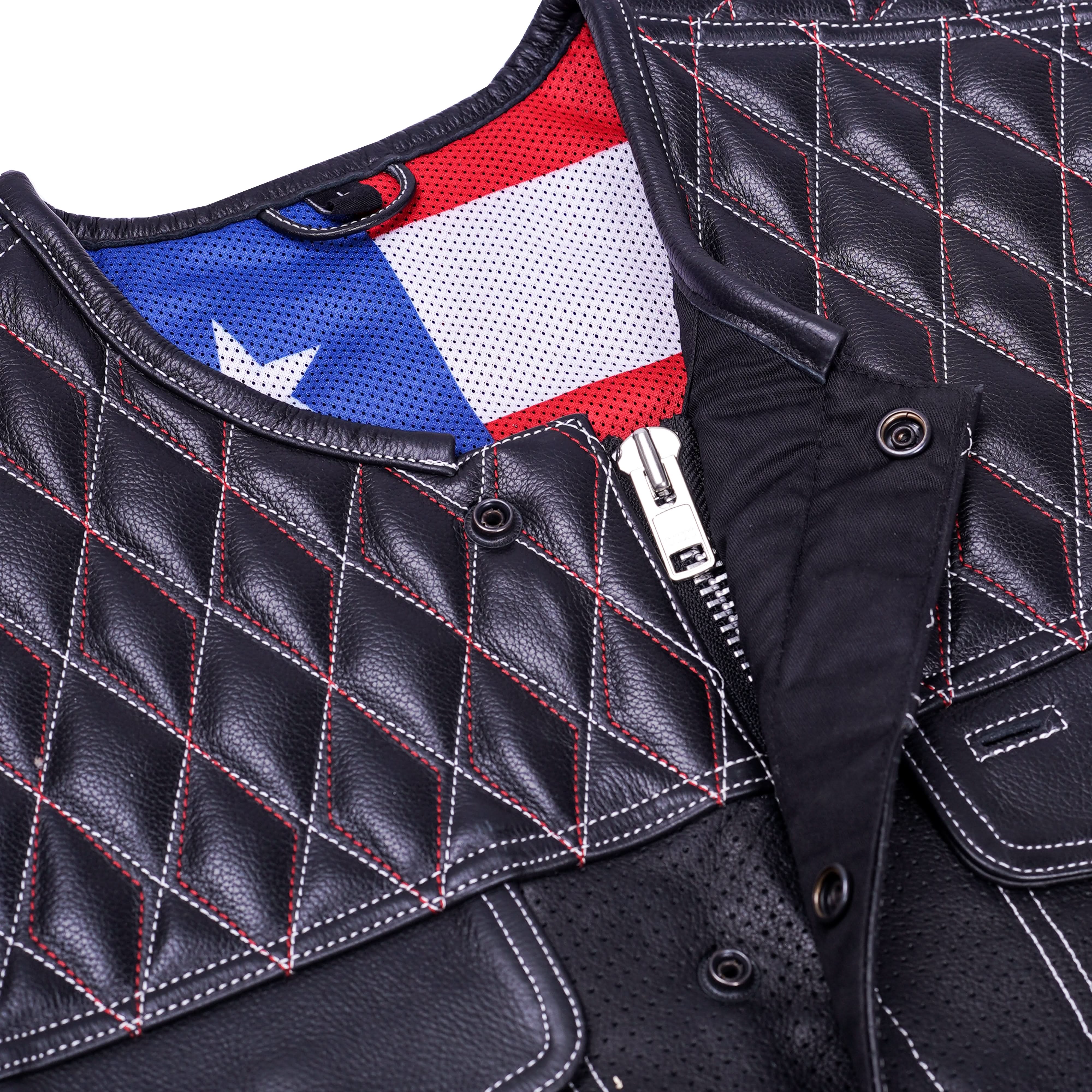 Throtlex Mens Leather Motorcycle Vest