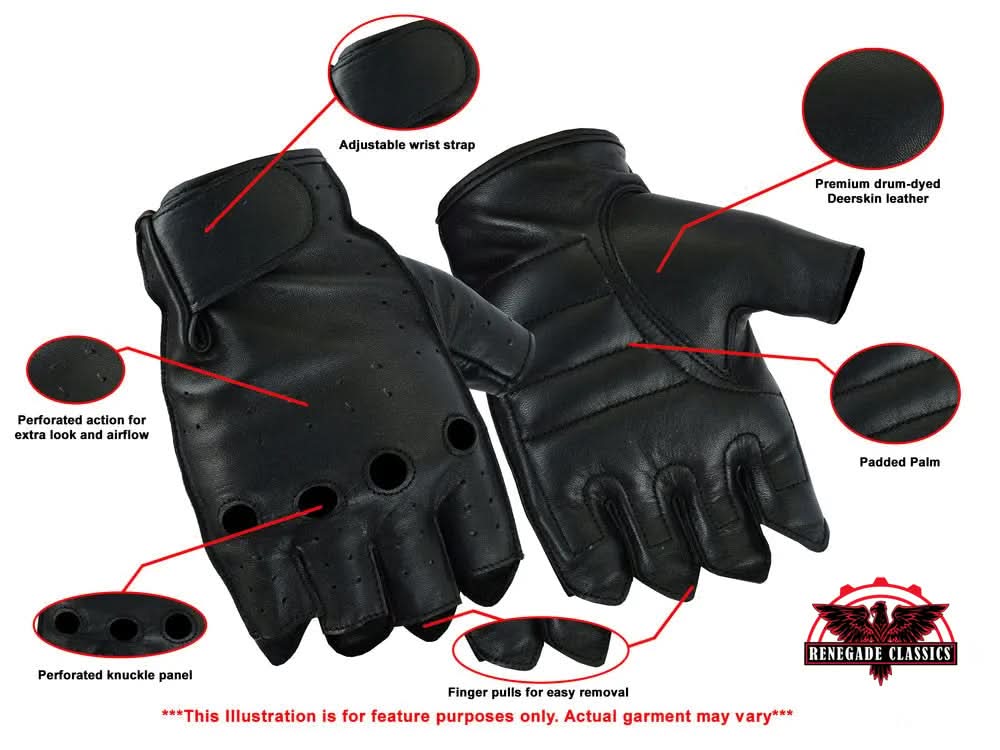 SteelHands™  Men's  leather Fingerless gloves
