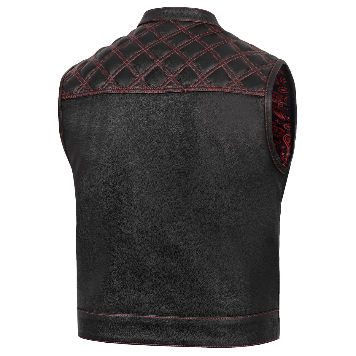 Stonewolf Mens Low Cut Leather Motorcycle Vest