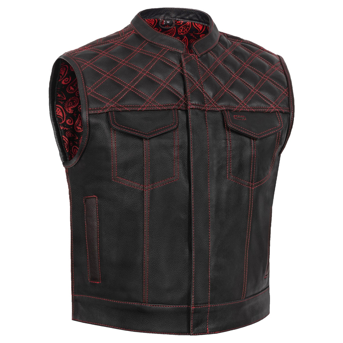 Stonewolf Mens Low Cut Leather Motorcycle Vest