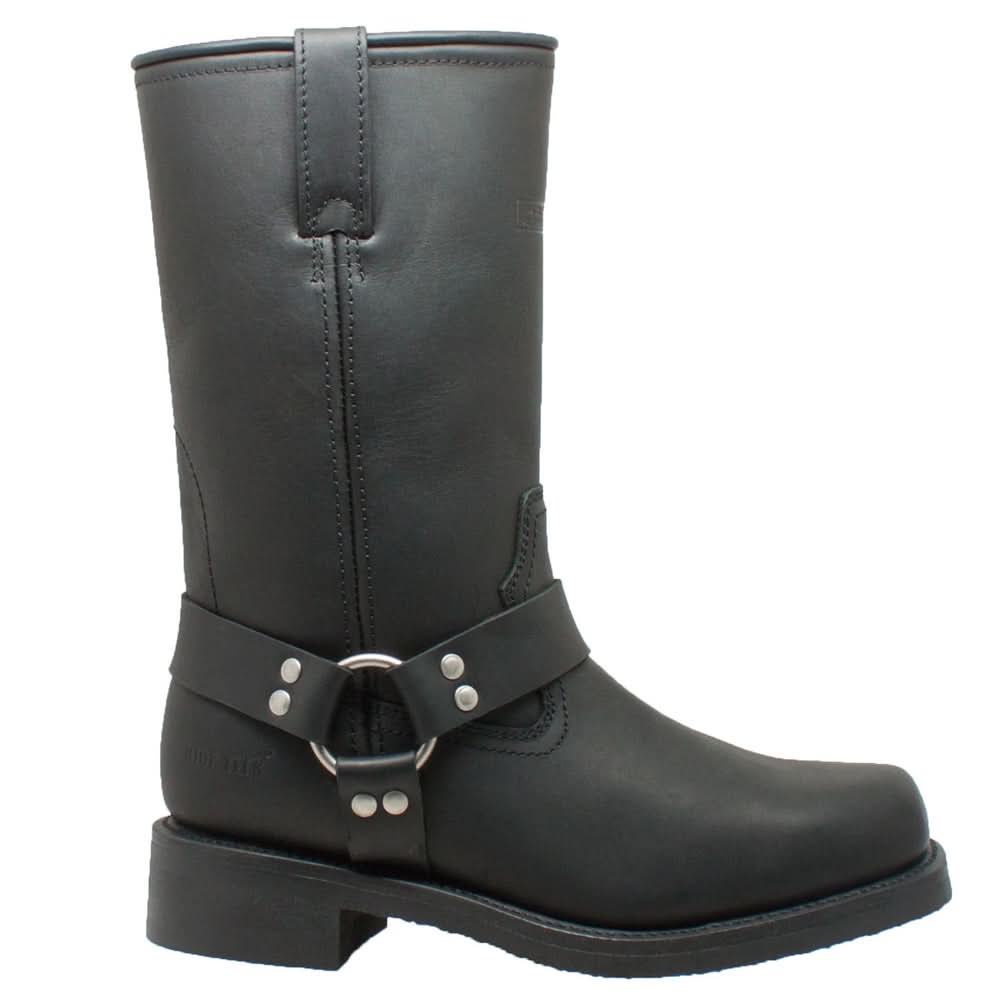 StormGuard Men's black Leather biker boots