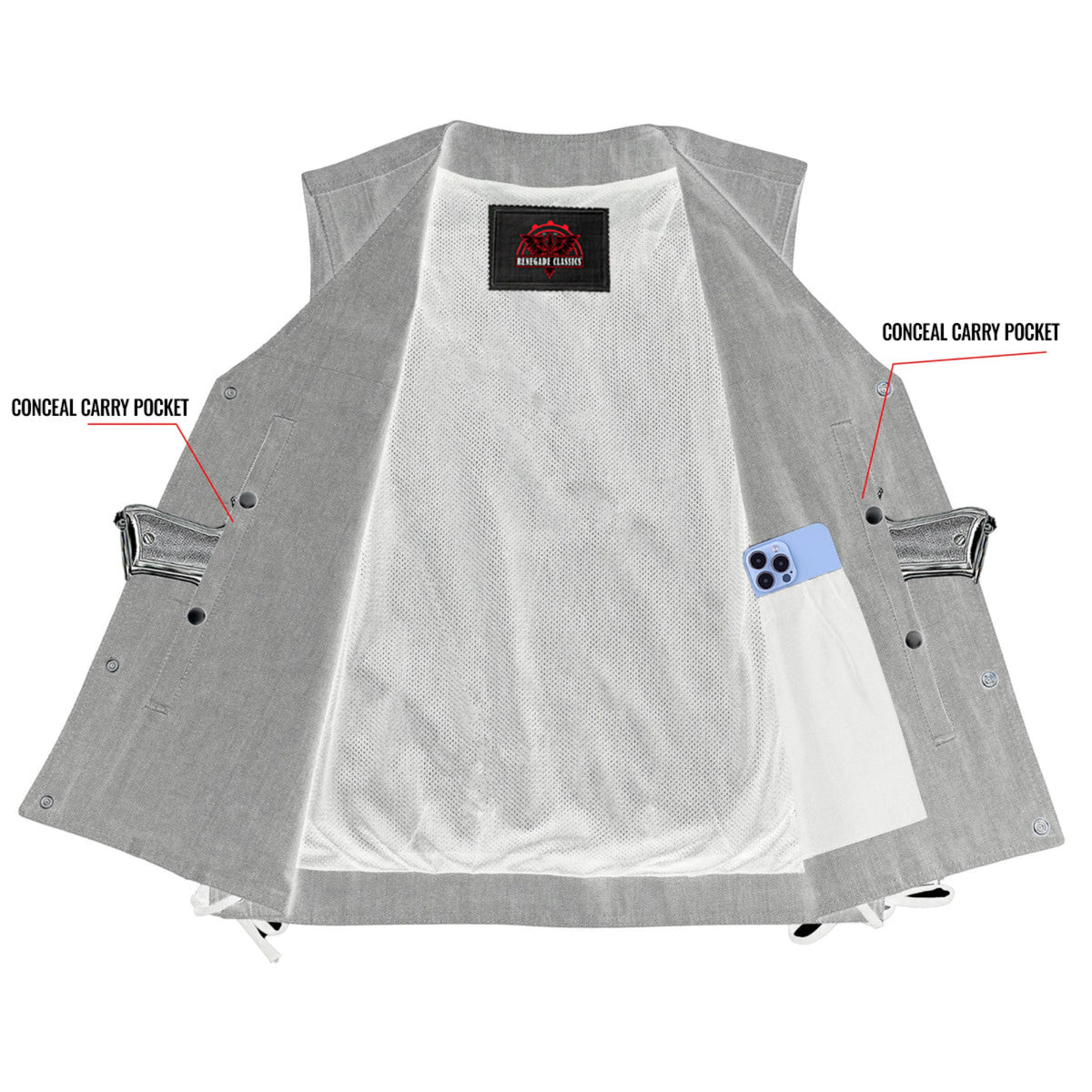 Stormcraft™ Mens Denim Motorcycle Vest
