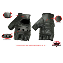 StreetFlex™ Men's leather Fingerless gloves
