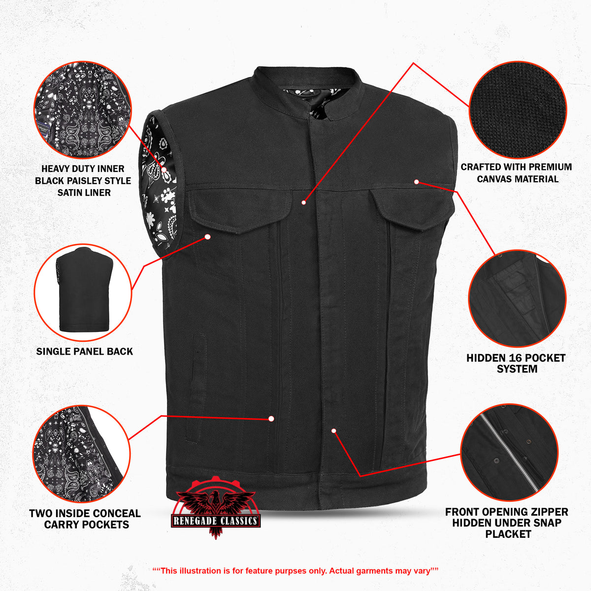 Strongarm™ Mens Textile Motorcycle Vest