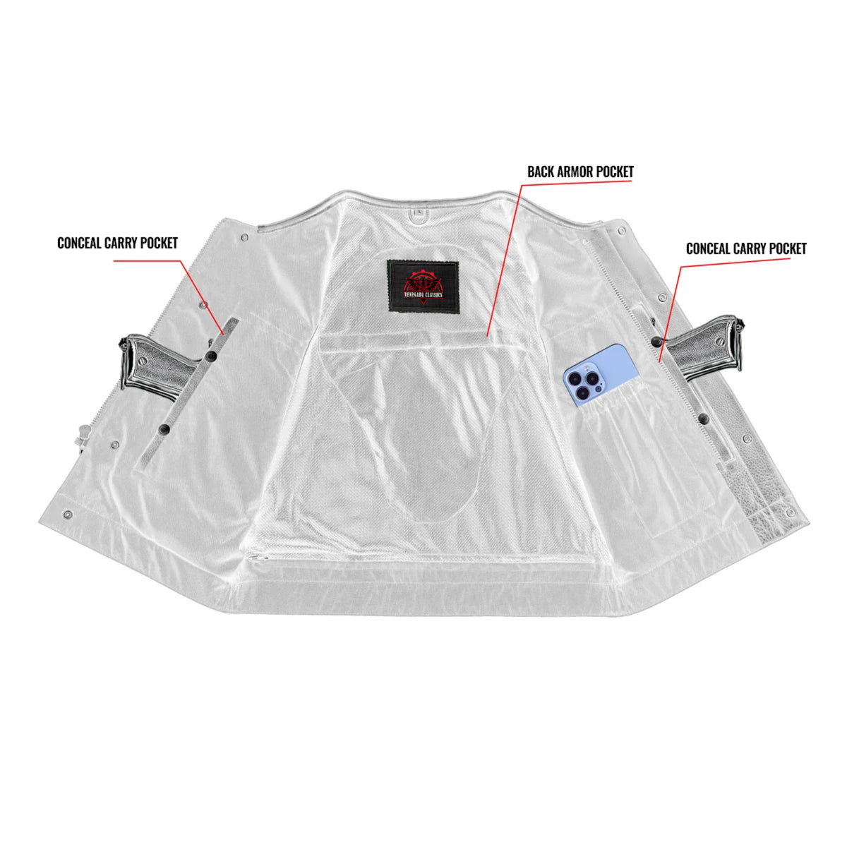Target Lowcut Mens Leather Motorcycle Vest