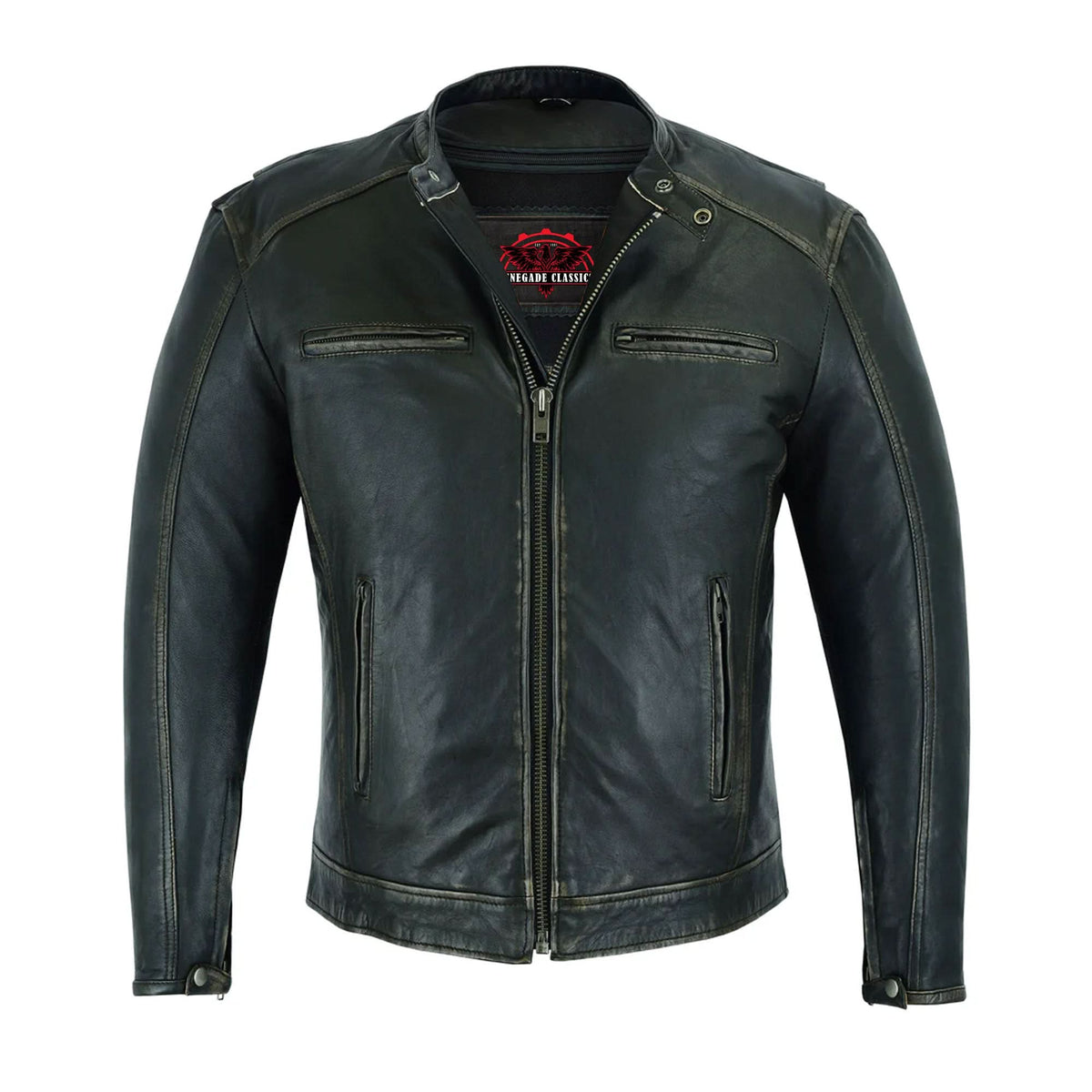 Terrain™ Men's Leather Motorcycle Jacket