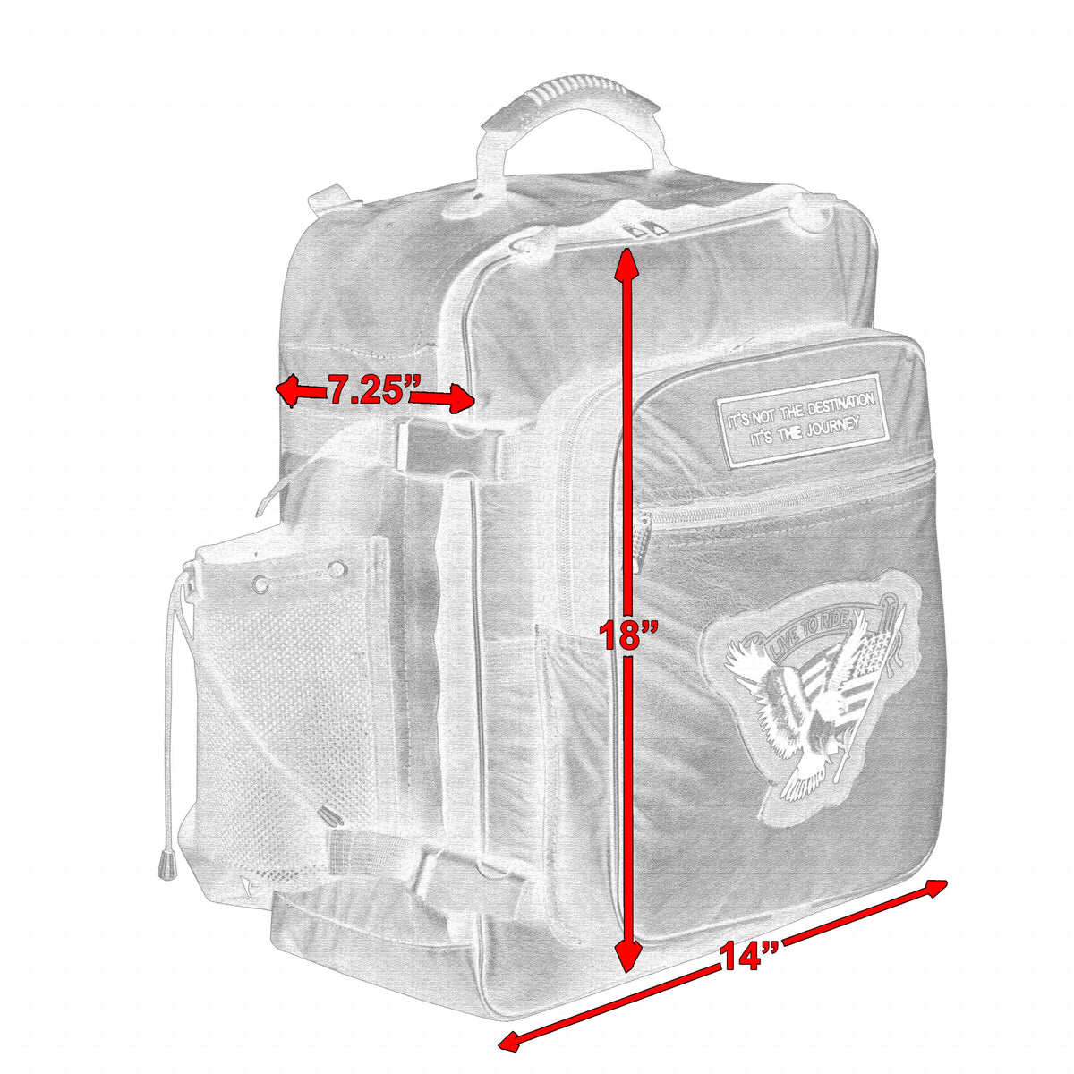 Three Piece Sissy Bar Back Pack