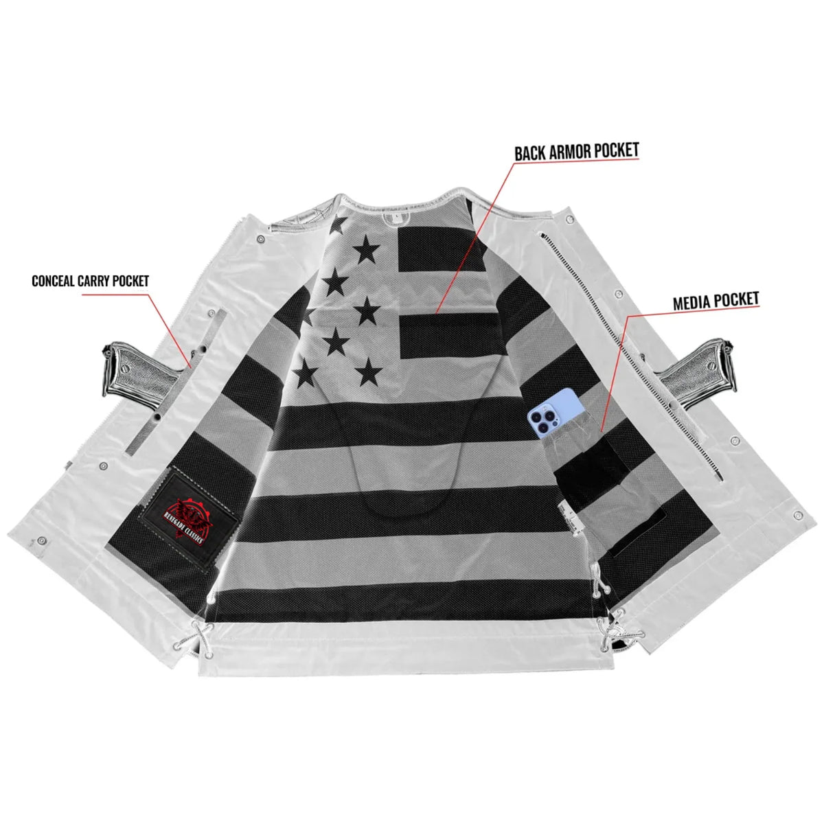 Throtlex Mens Leather Motorcycle Vest
