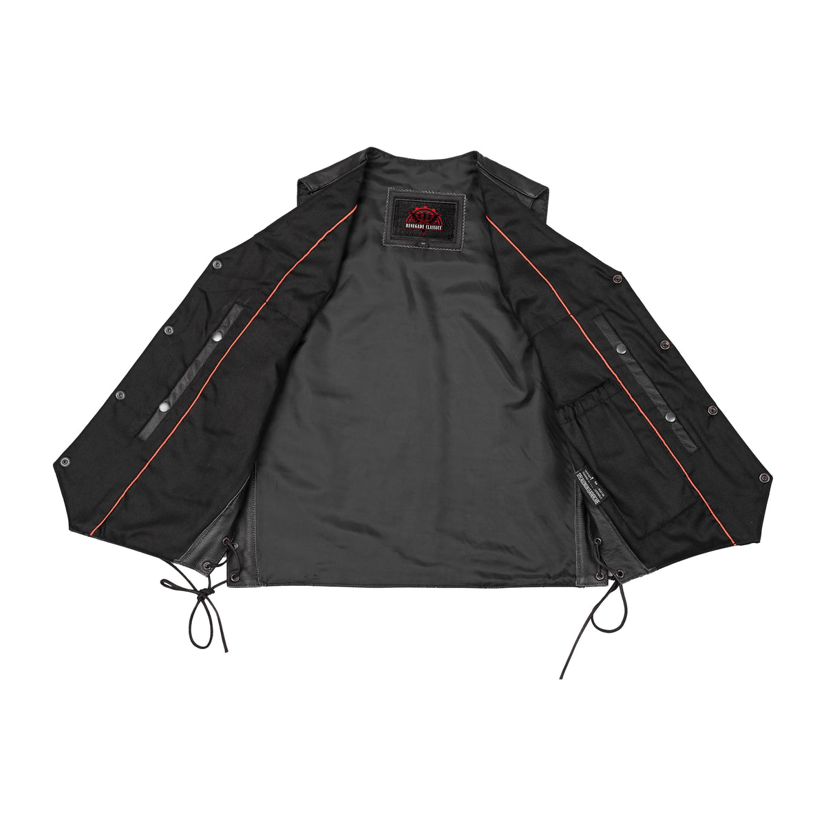 ThunderLace™ Mens Leather Motorcycle Vest
