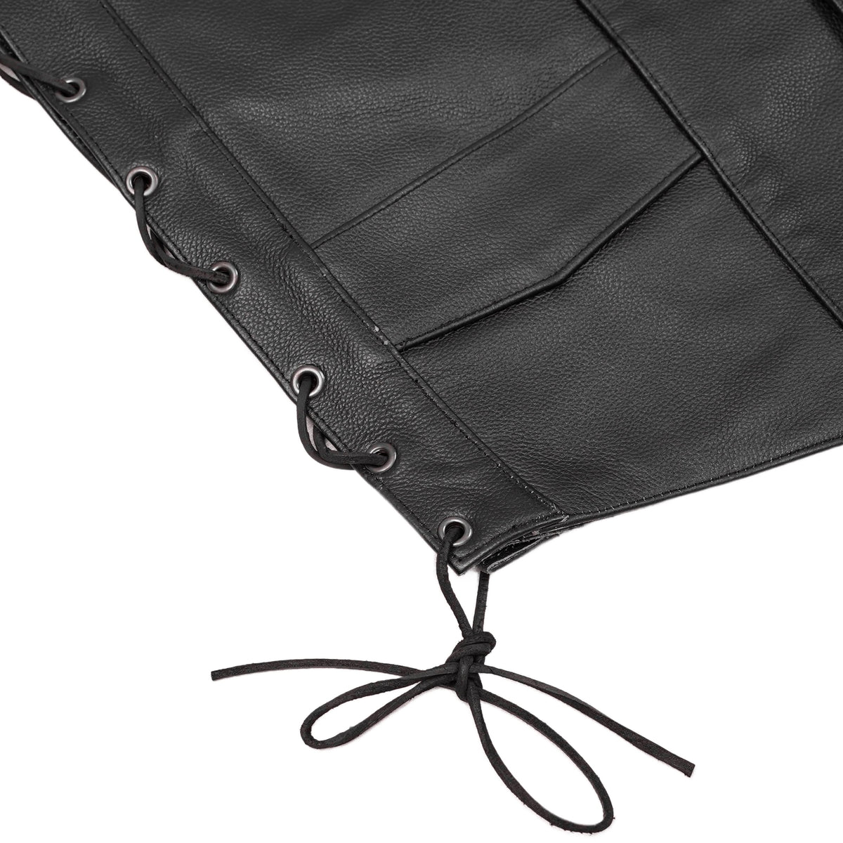 ThunderLace™ Mens Leather Motorcycle Vest