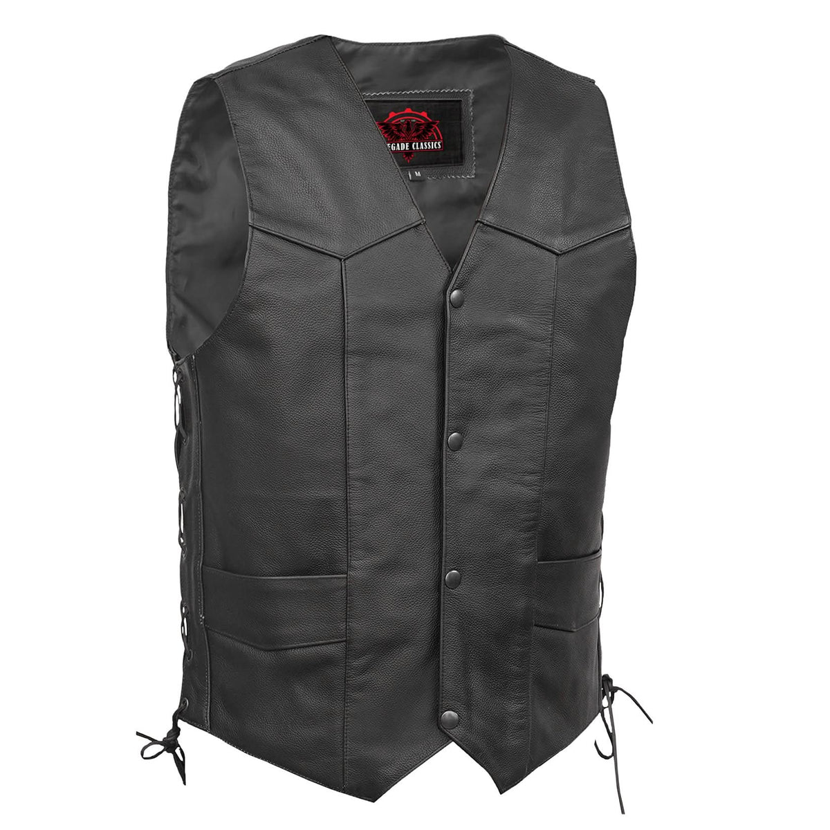 ThunderLace™ Mens Leather Motorcycle Vest