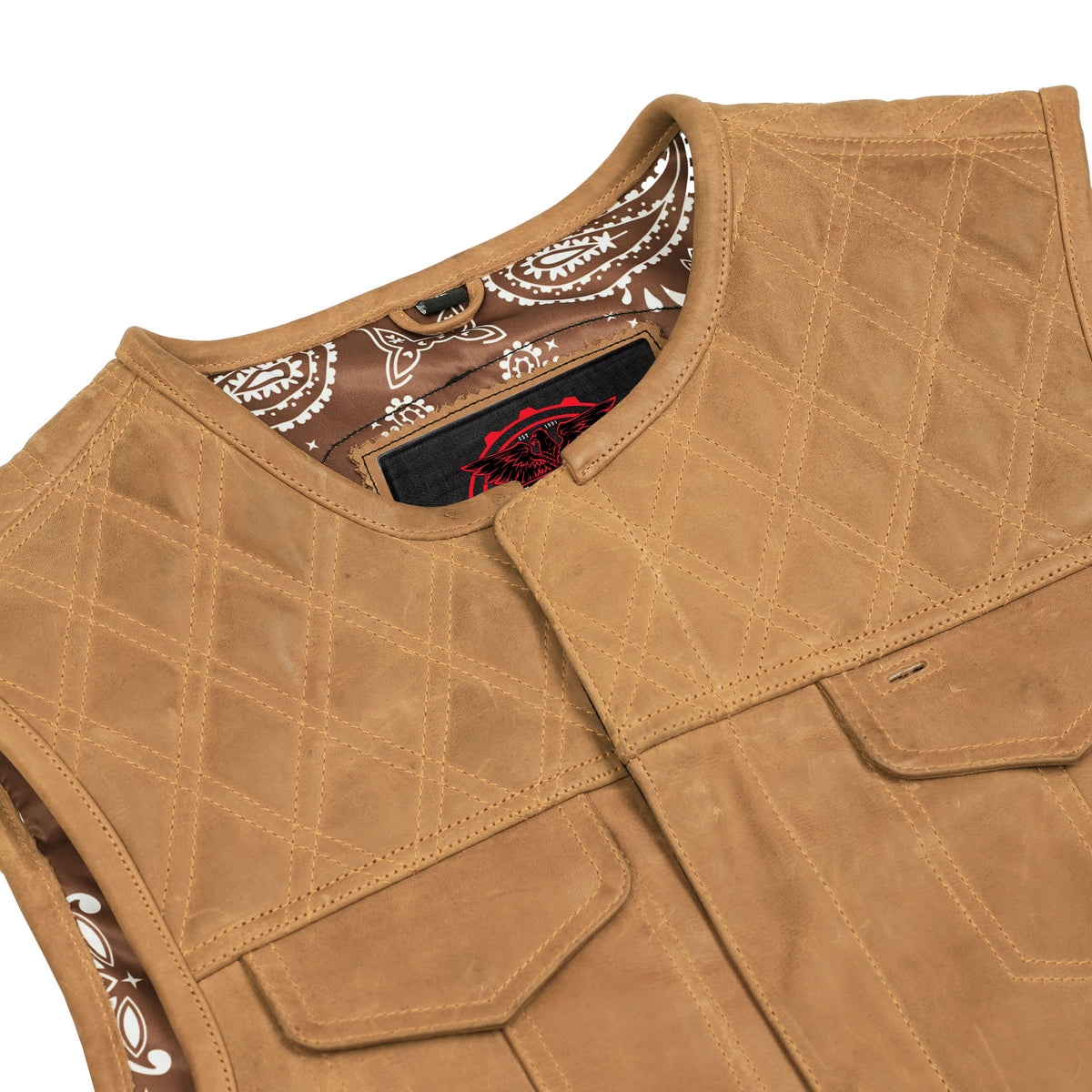 Rustic Rebel Lowcut Mens Leather Motorcycle Vest