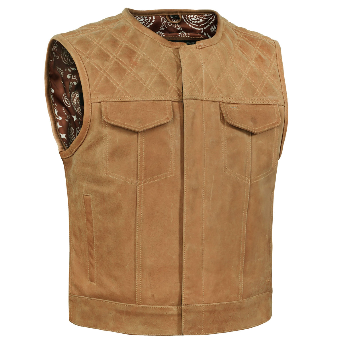 Rustic Rebel Lowcut Mens Leather Motorcycle Vest