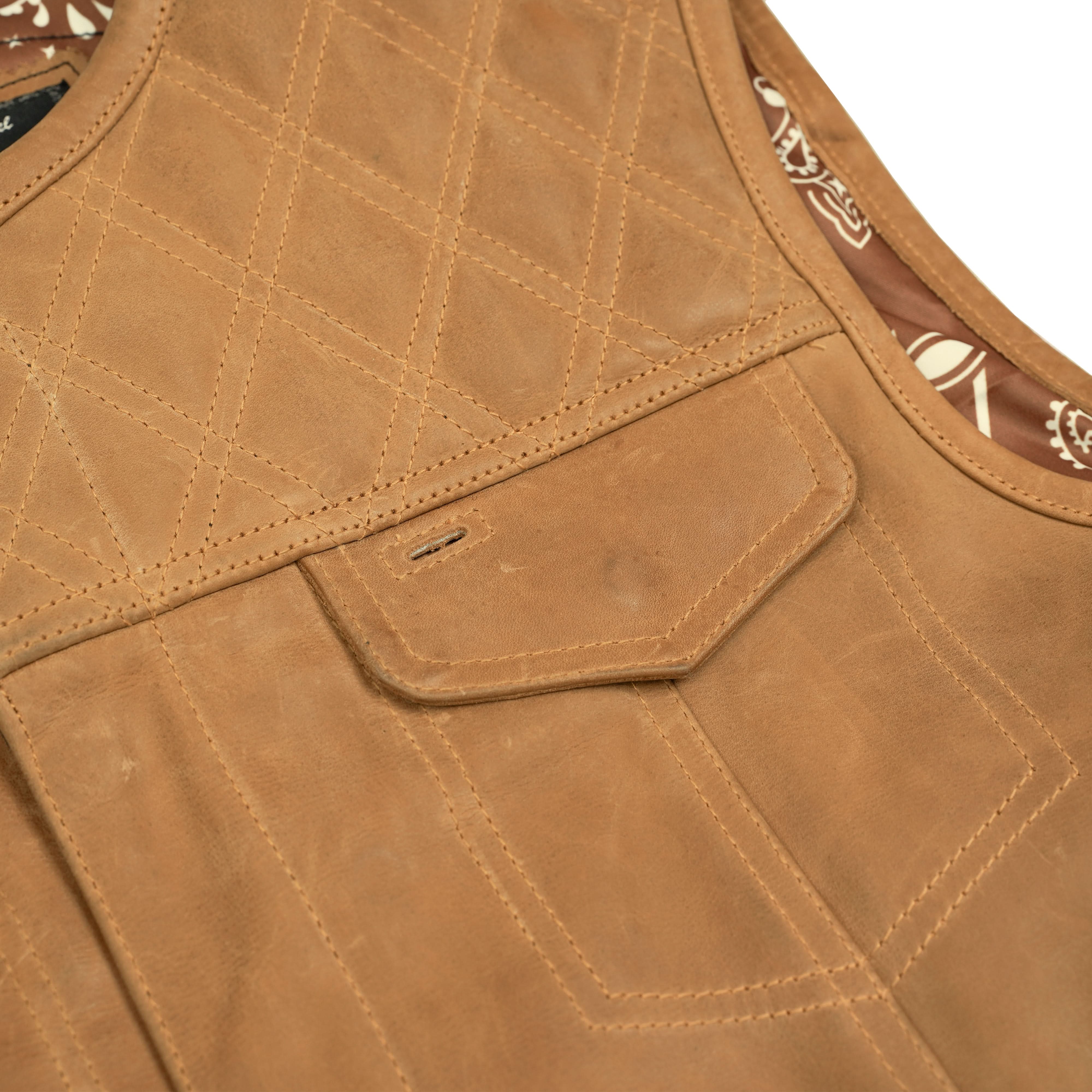 Rustic Rebel Lowcut Mens Leather Motorcycle Vest