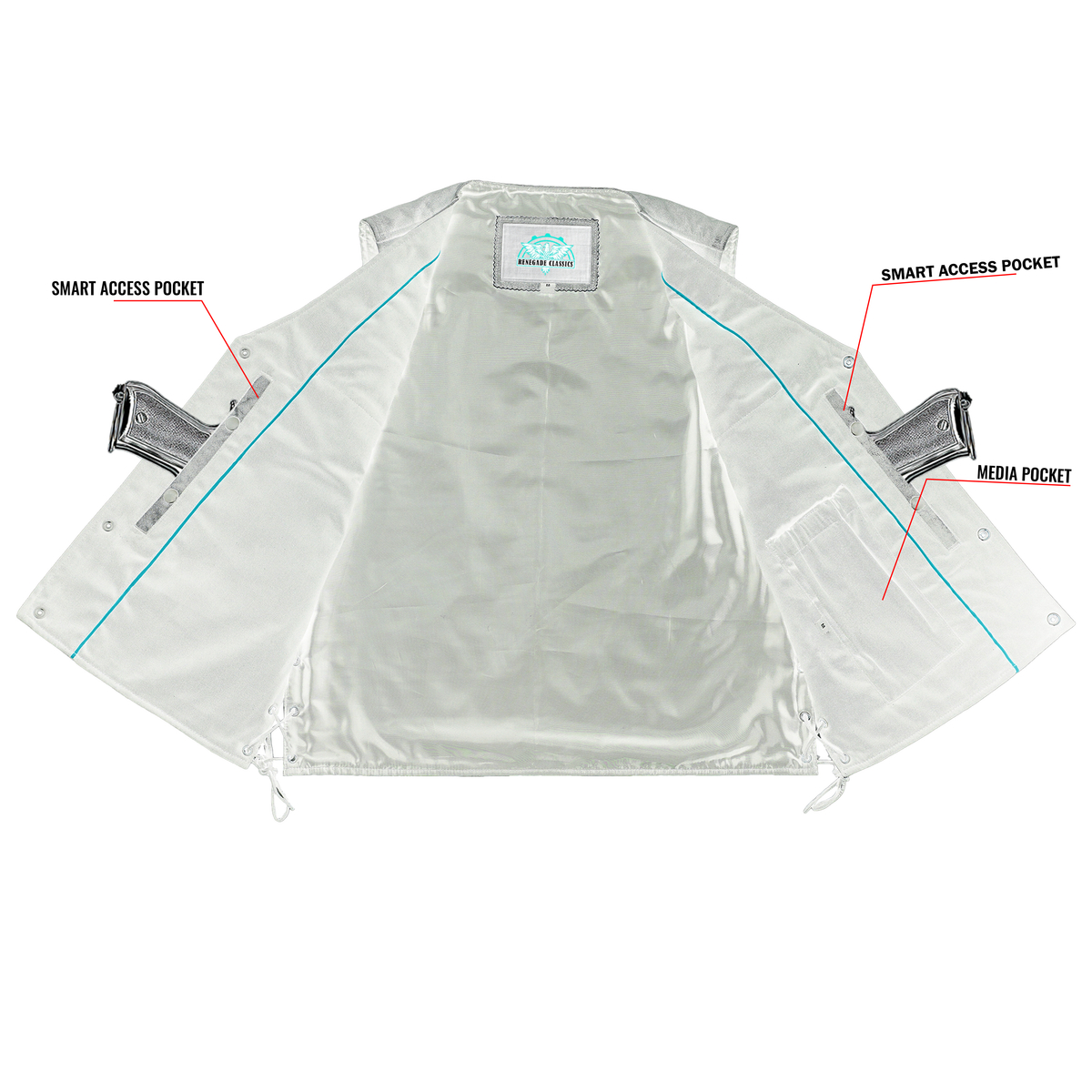 Tomstone Mens Leather Motorcycle Vest