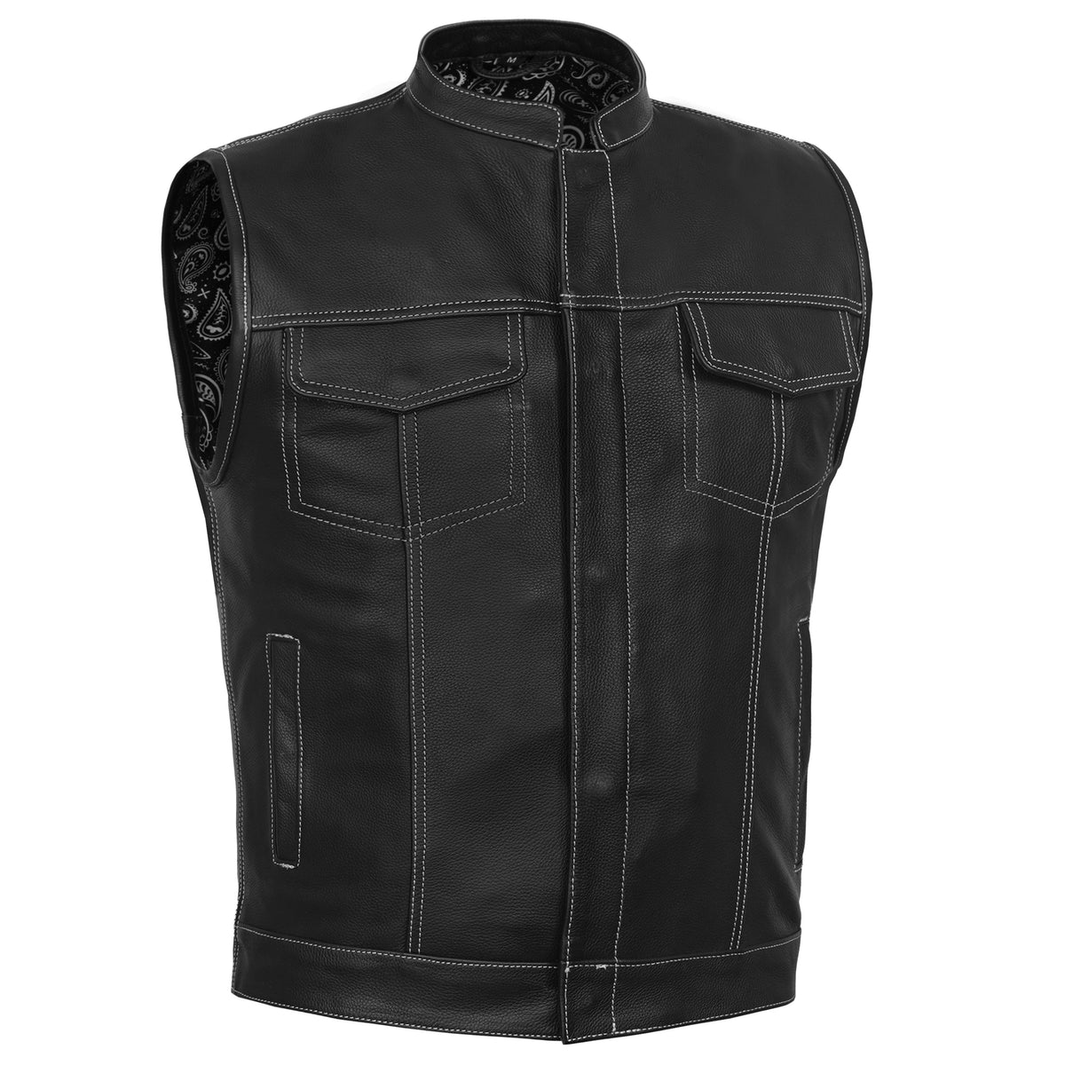 TonUp™ Mens Leather Motorcycle Vest