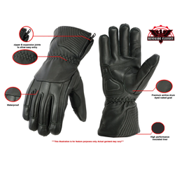 TurboRide™ Men's leather gauntlet gloves