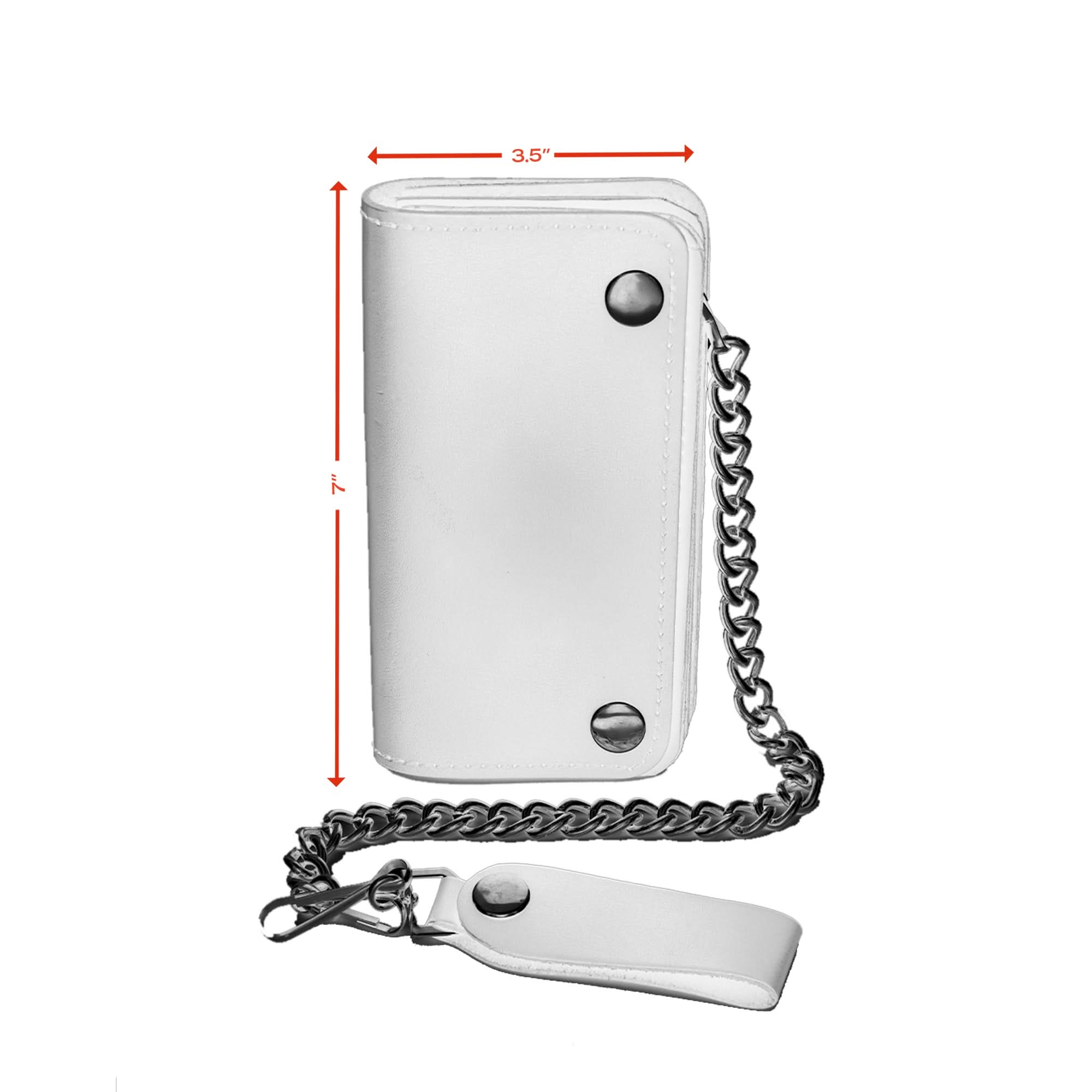 BWC238 Matte Black Biker Leather Wallet with Chain Wallet Chains/Key Leash Renegade Classics