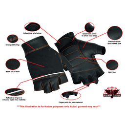 Valknot™  womens leather fingerless gloves