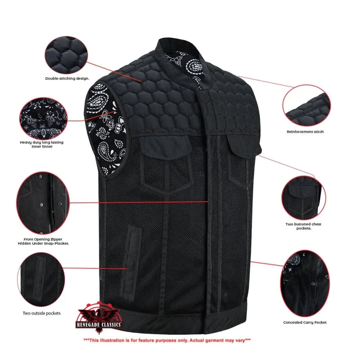 Vanguard ™ Mens Motorcycle Mesh Vest