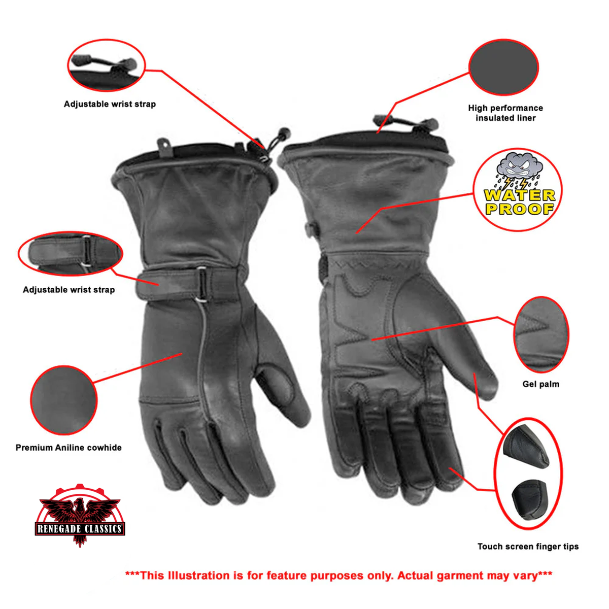 Vellamo™ Women's leather gauntlet gloves