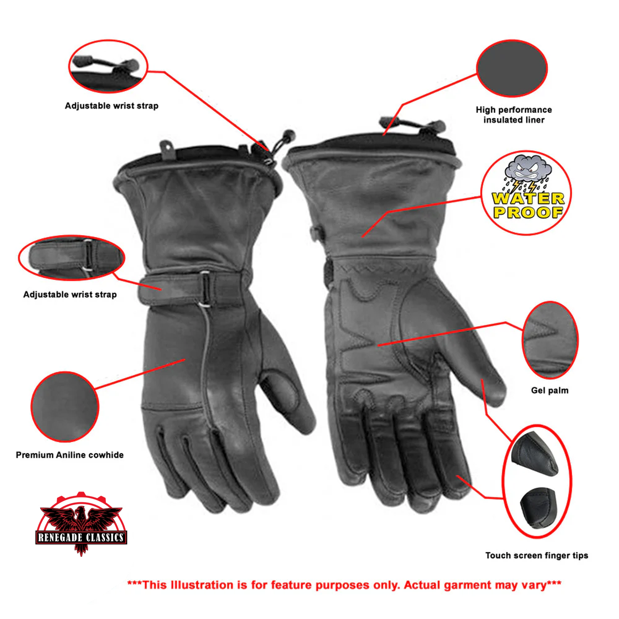 Vellamo™ Women's leather gauntlet gloves